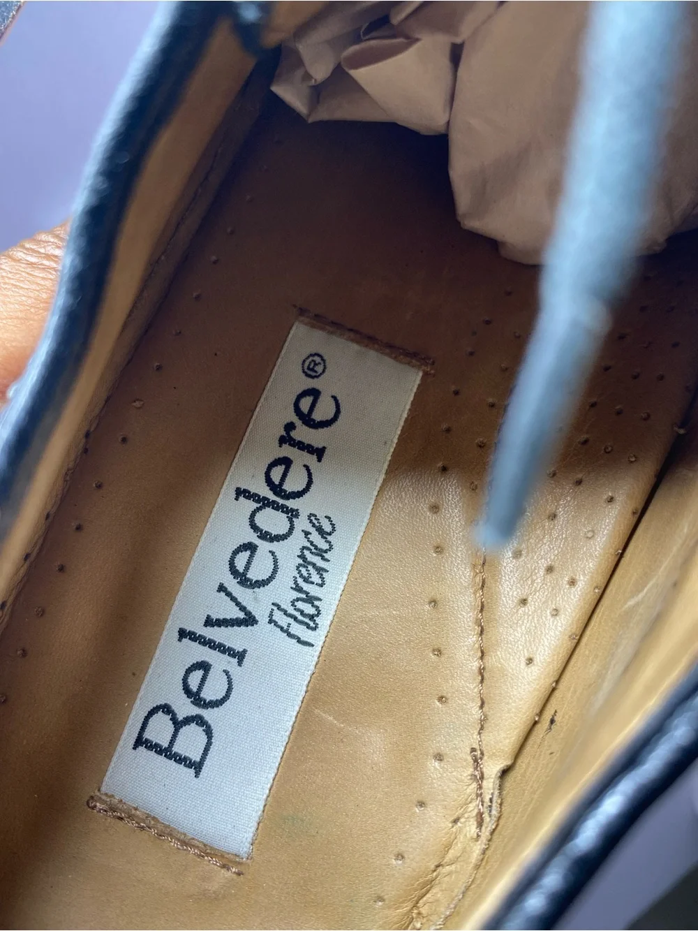 Belvedere Florence Men's 9M Brown Genuine Crocodile Dress Shoes, Handmade Italy